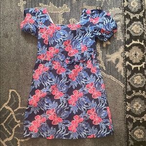 Lilly Pulitzer Blue and Pink Floral Kids Dress